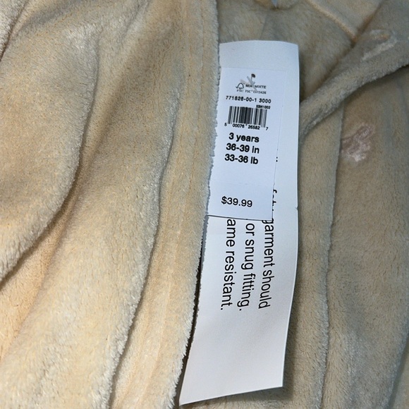 NWT GAP Toddler Brannan Bear Hoodie Robe (Crème Brule) - Picture 2 of 7